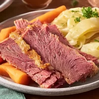 Delicious Slow Cooker Corned Beef Dinner Plate