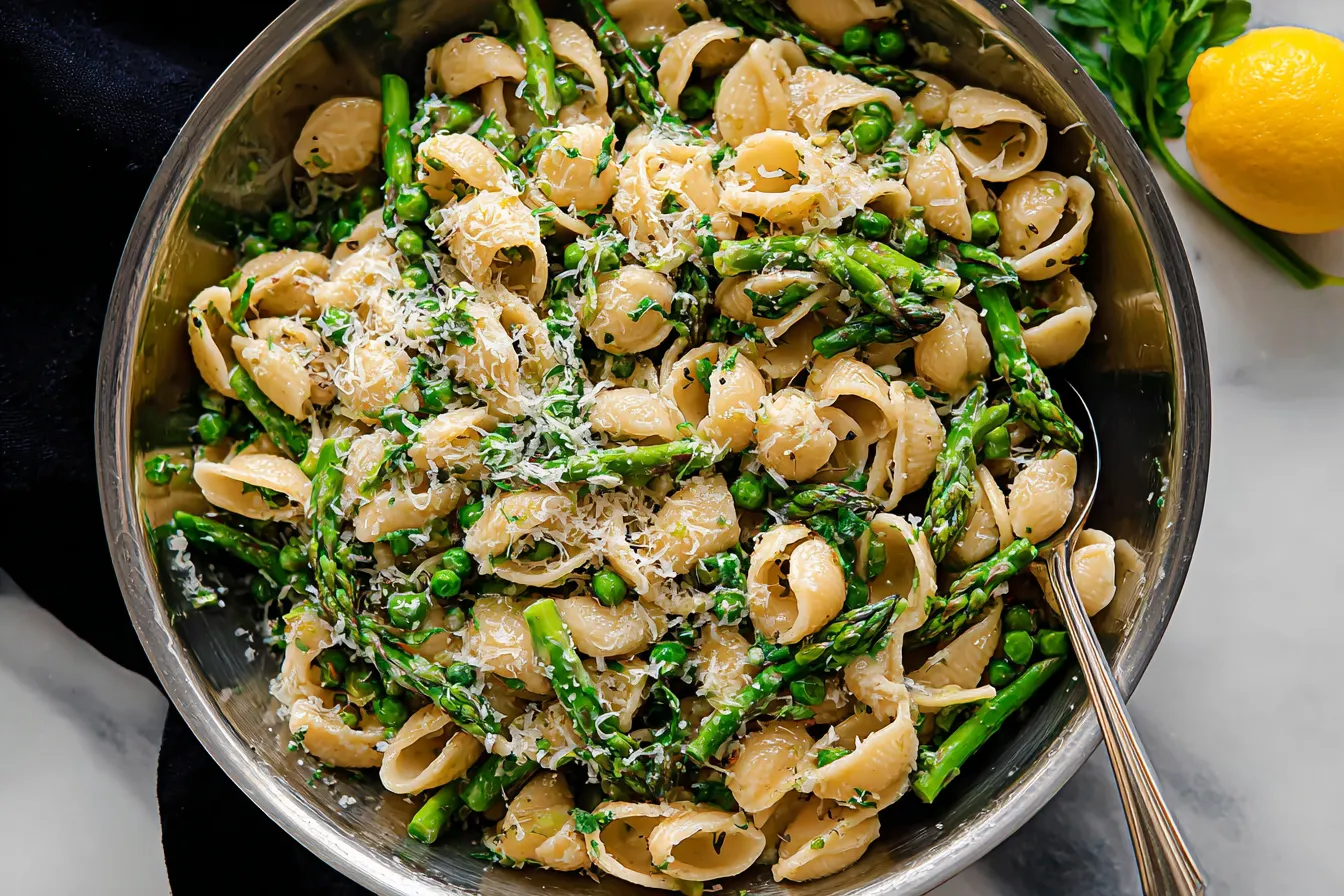 Spring Asparagus Pasta Plated Delight