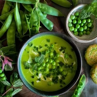 Spring Pea and Mint Soup in a Vibrant Green Bowl