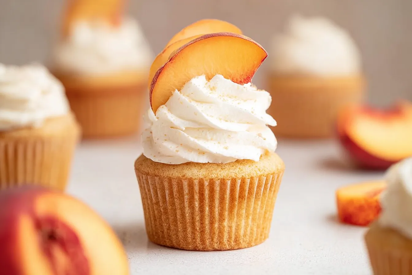 Vanilla Peach Cupcakes