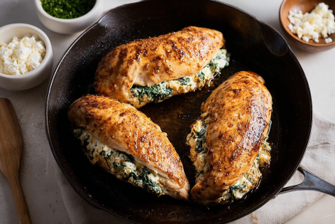 Spinach and Feta Stuffed Chicken Breast