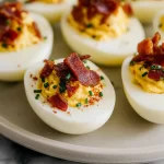 Bacon Deviled Eggs with Crumbled Bacon Topping