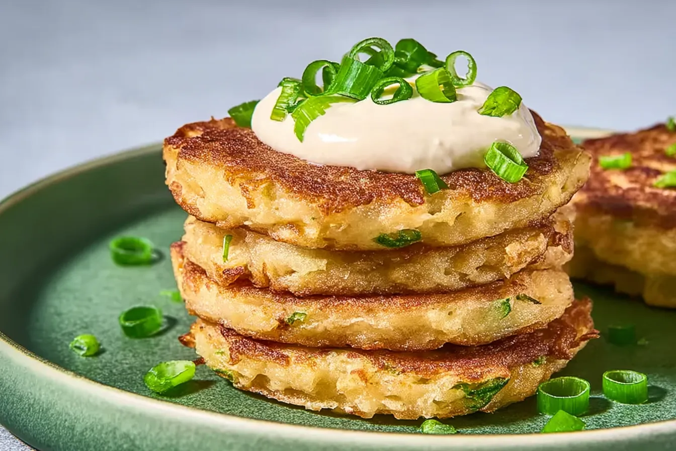 Boxty - Irish Potato Pancakes Served with Sour Cream
