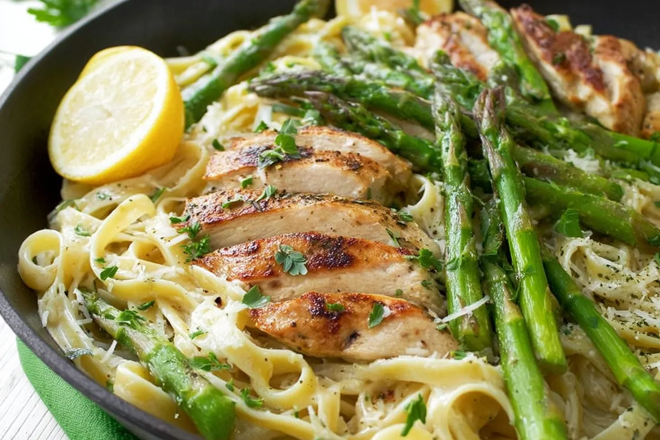 Chicken Asparagus Alfredo Pasta
