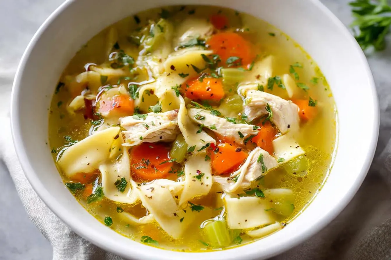 Delicious Chicken Noodle Soup in a Bowl