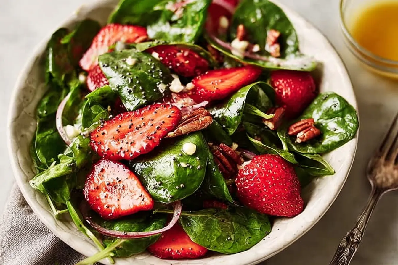 Classic Strawberry Spinach Salad with Poppy Seed Dressing Freshness