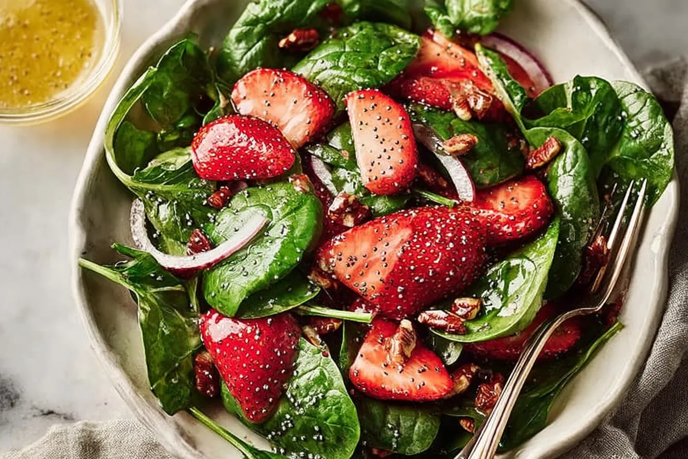 Classic Strawberry Spinach Salad with Poppy Seed Dressing