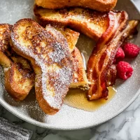 Golden Brown French Toast Stack with Fresh Berries