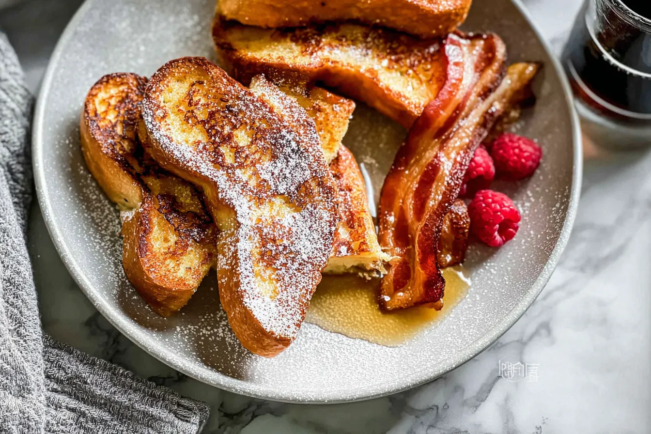 Golden Brown French Toast Stack with Fresh Berries