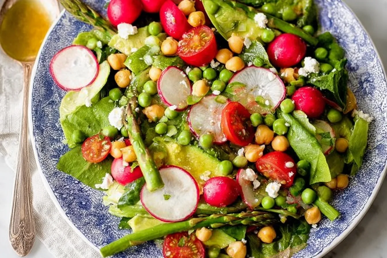 Fresh Spring Garden Salad Close-Up