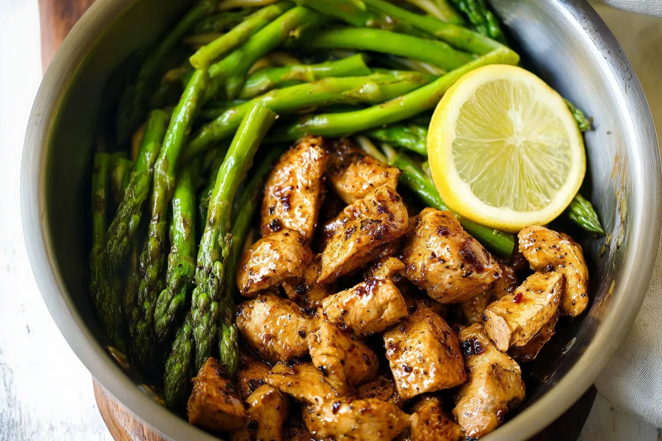 Garlic Butter Chicken Asparagus Pasta