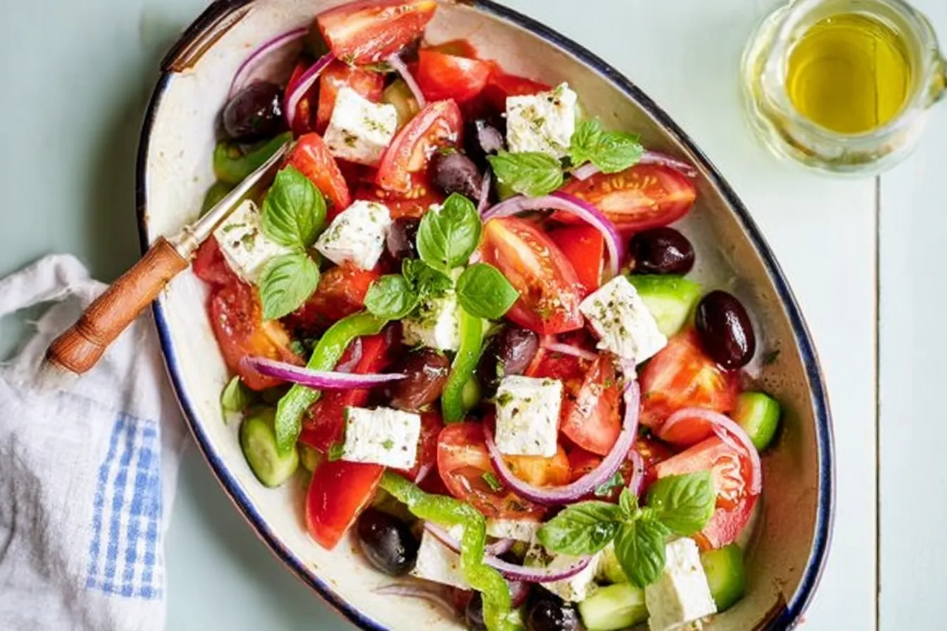 Vibrant Greek Salad with Fresh Ingredients