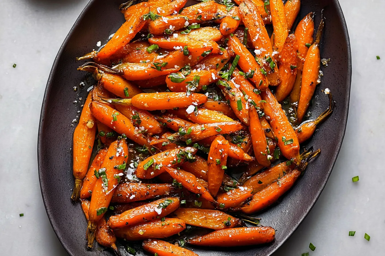 Maple Honey Glazed Carrots on a Plate