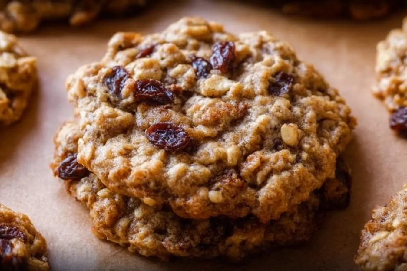 Delicious Oatmeal Raisin Cookies Freshly Baked