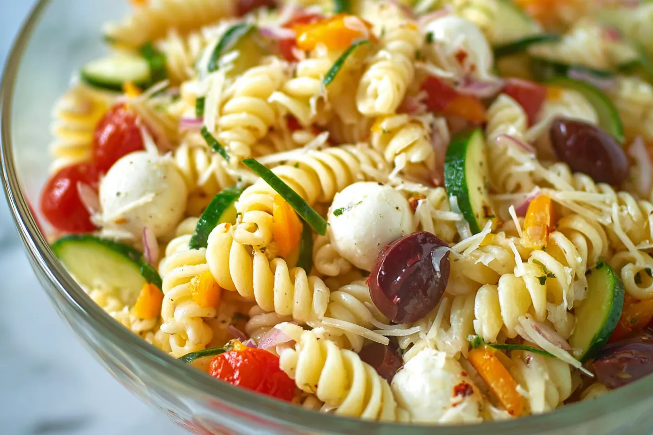 Colorful Pasta Salad Ready to Serve