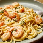 Shrimp Scampi Pasta Ready to Serve
