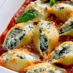 Delicious Spinach Ricotta Stuffed Shells on a Plate