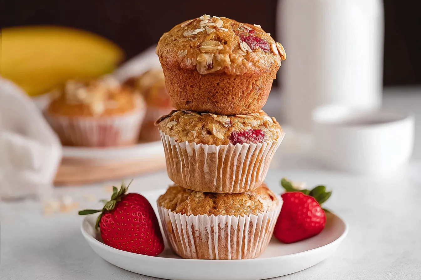 Delicious Strawberry Banana Muffins Freshly Baked