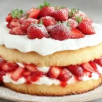 Delicious Strawberry Shortcake Slices Ready to Serve