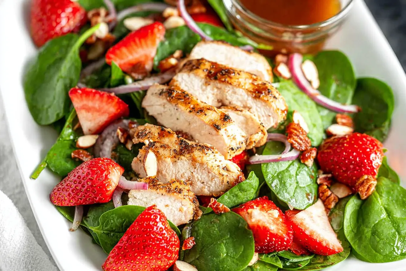Strawberry Spinach Salad with Chicken