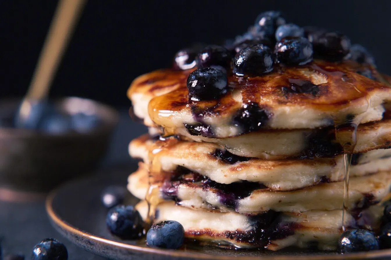 Whole Wheat Blueberry Pancakes