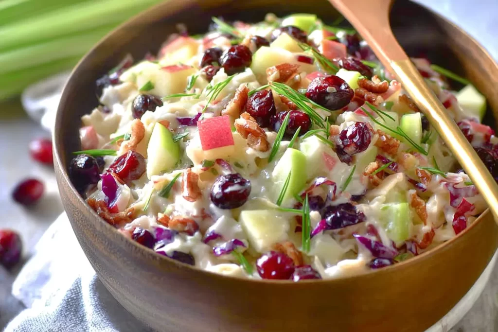 Apple Coleslaw with Cranberries - Refreshing Salad Recipe