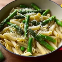 Asparagus and Lemon Pasta Served in a Bowl