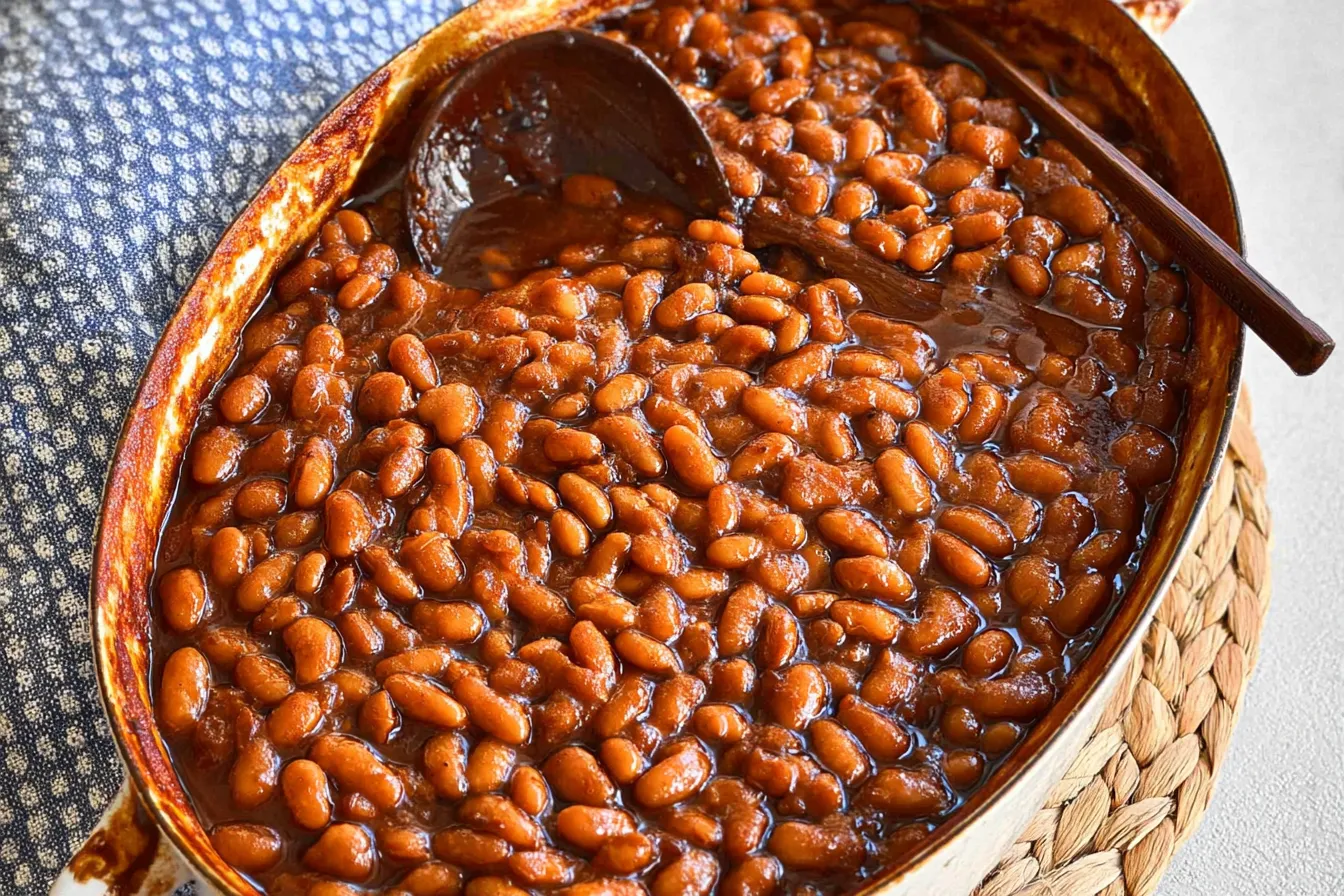 Baked Beans from Scratch in a Rustic Dish