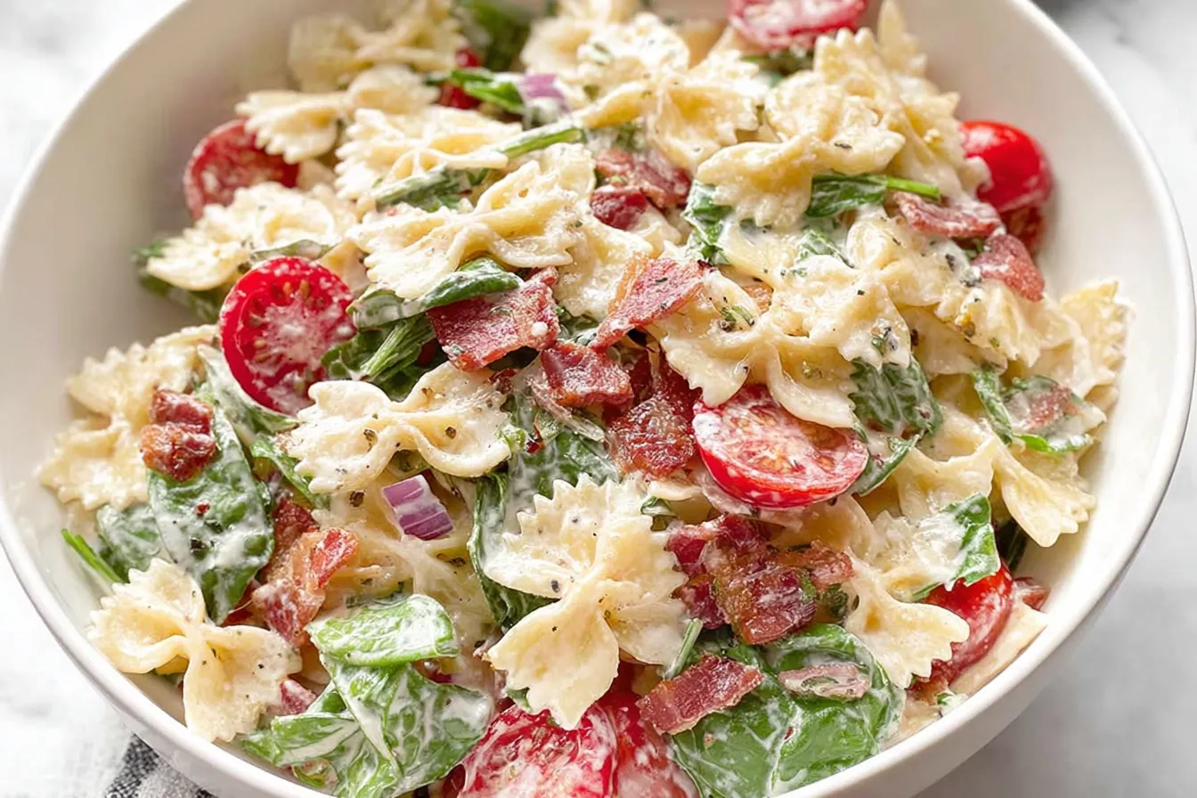 Delicious BLT Pasta Salad Ready to Serve