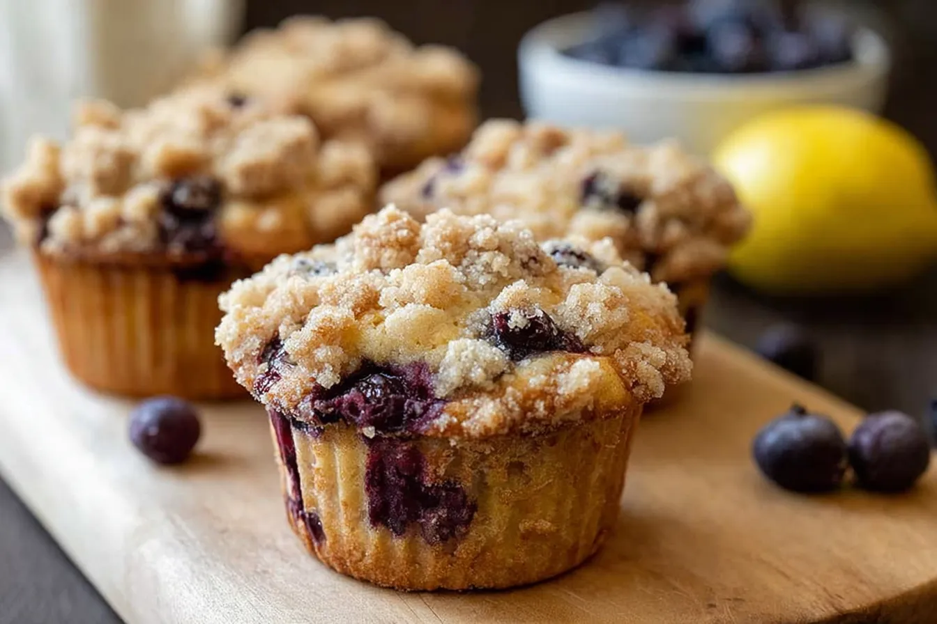 Blueberry Muffins with Streusel Topping