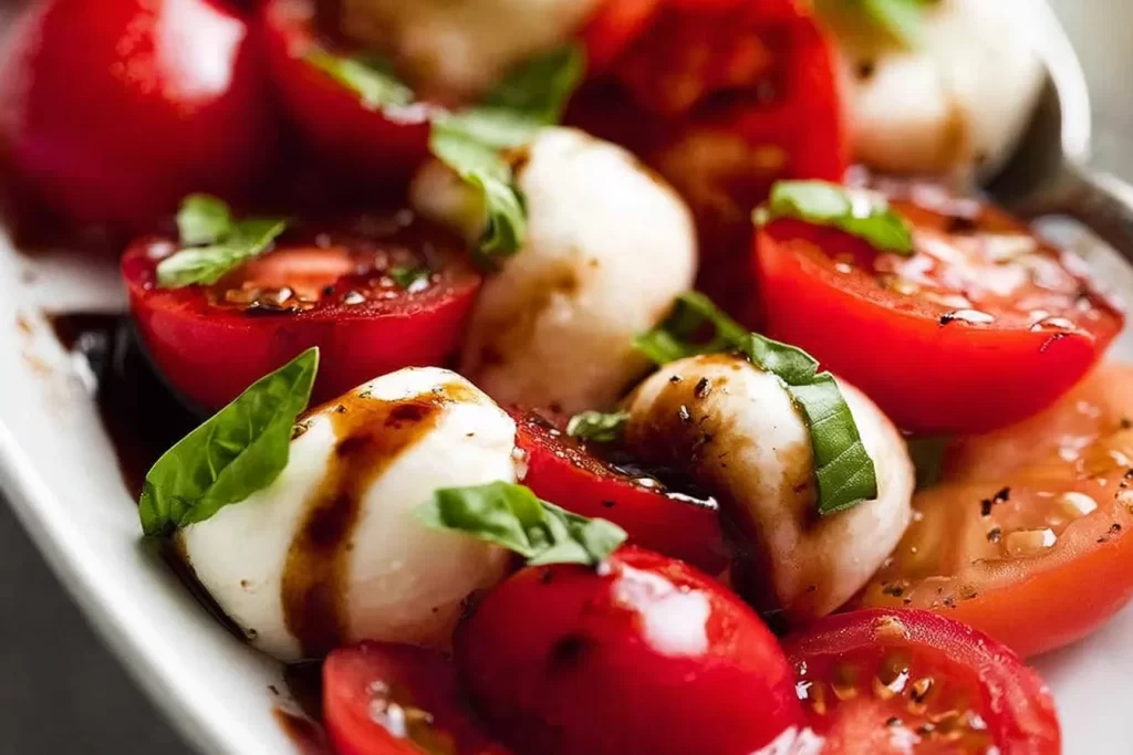 Caprese Salad with Fresh Ingredients and Colorful Presentation