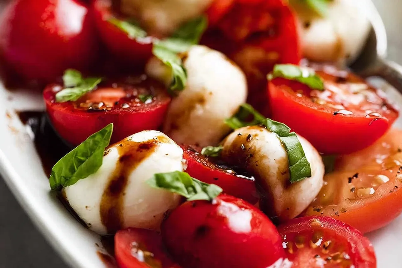 Caprese Salad with Fresh Ingredients and Colorful Presentation