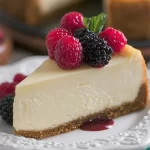 Delicious Homemade Cheesecake Slice Ready to Serve