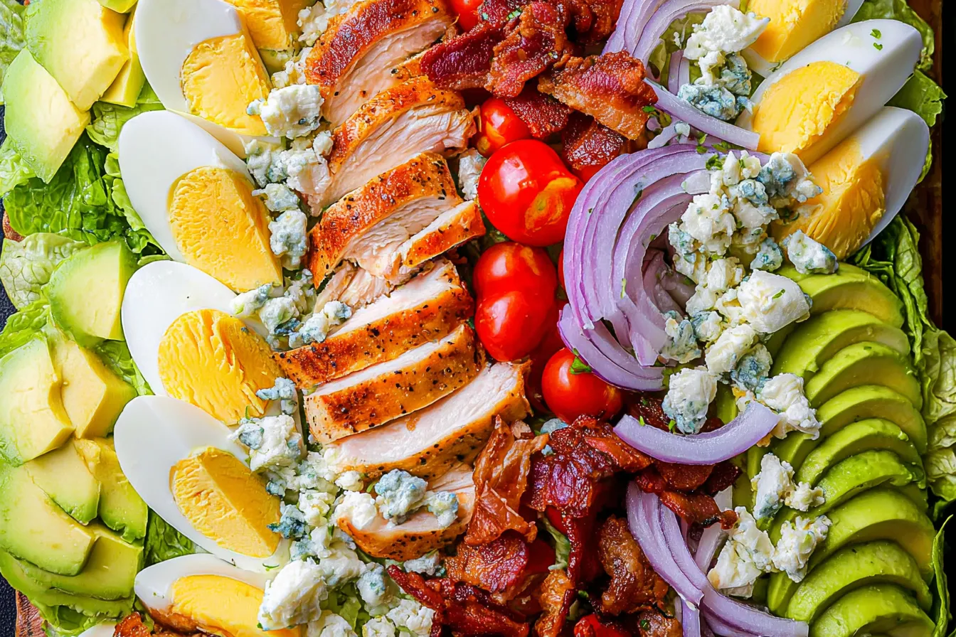 Vibrant Chicken Cobb Salad on a Rustic Table