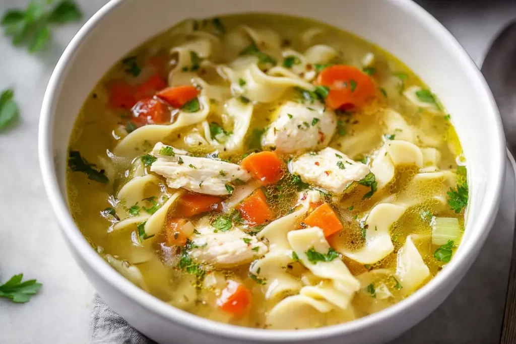 Delicious Chicken Noodle Soup in a Bowl