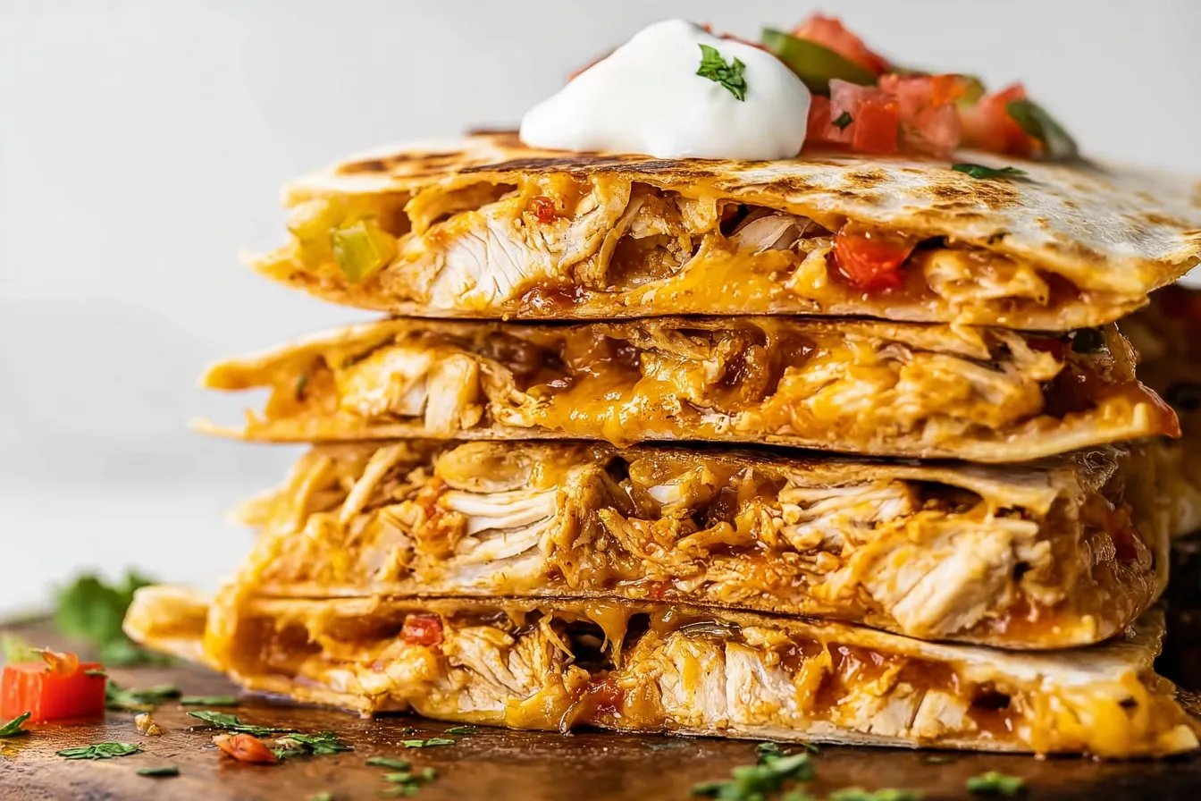 Delicious Chicken Quesadillas on a Plate