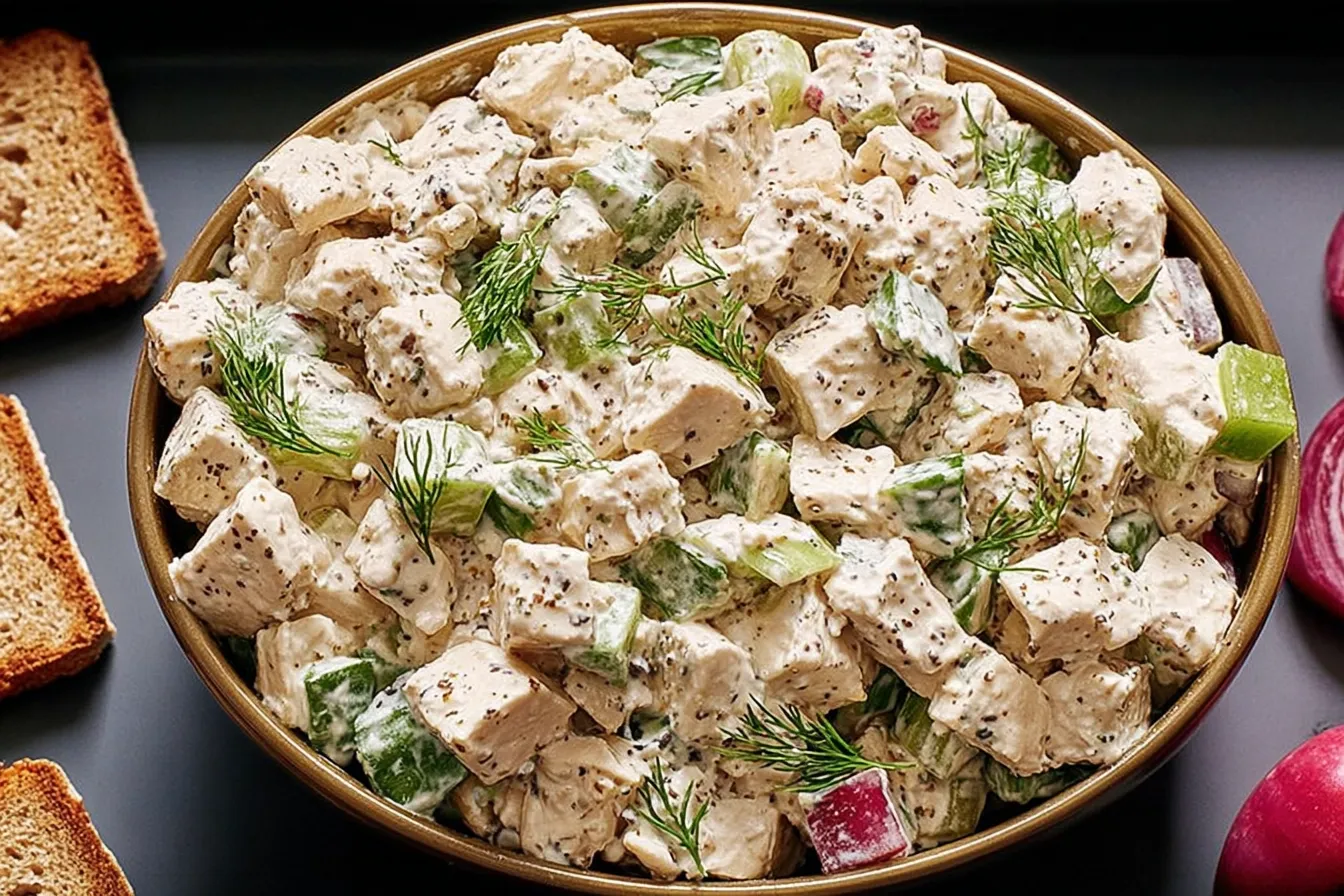 Delicious Chicken Salad Sandwich on a Rustic Table