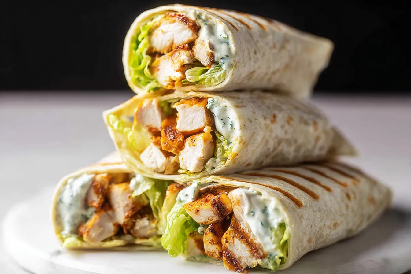 Colorful Chicken Wraps Ready to Eat