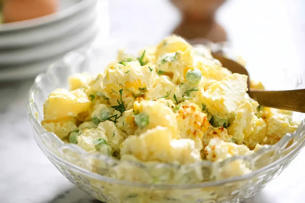 Classic Creamy Potato Salad in a Bowl
