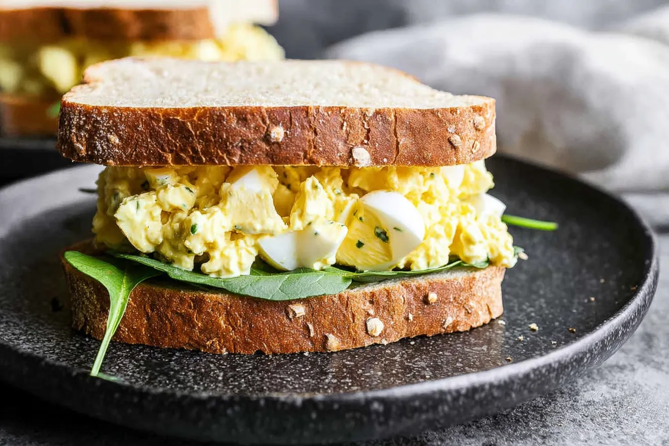 Classic Egg Salad Sandwich on a Plate