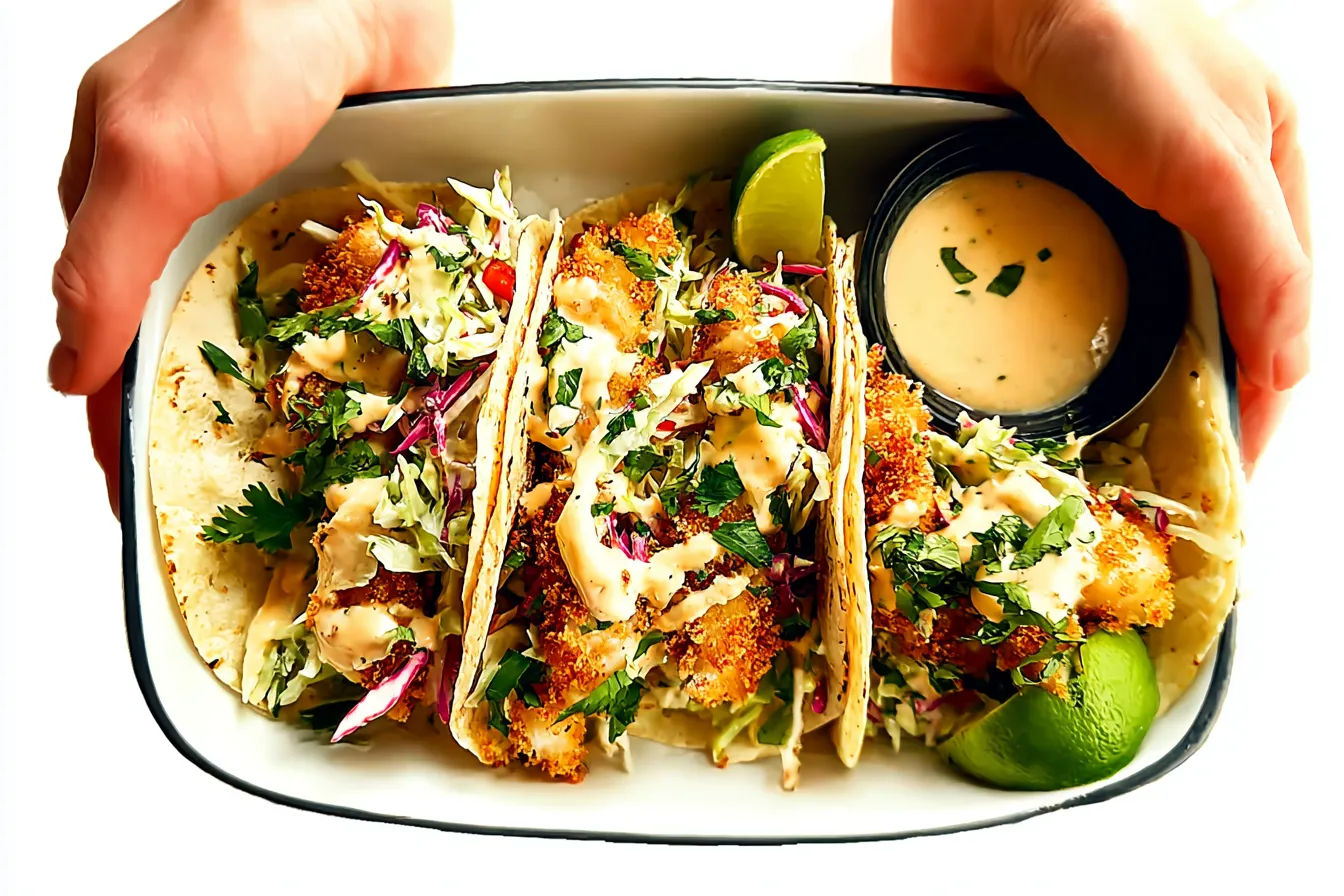 Crispy Baked Fish Tacos with Slaw