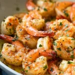 Garlic Butter Shrimp Plated with Fresh Herbs