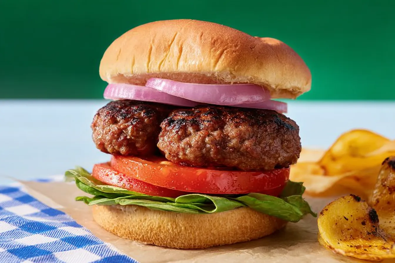 Delicious Grilled Burgers Ready to Serve