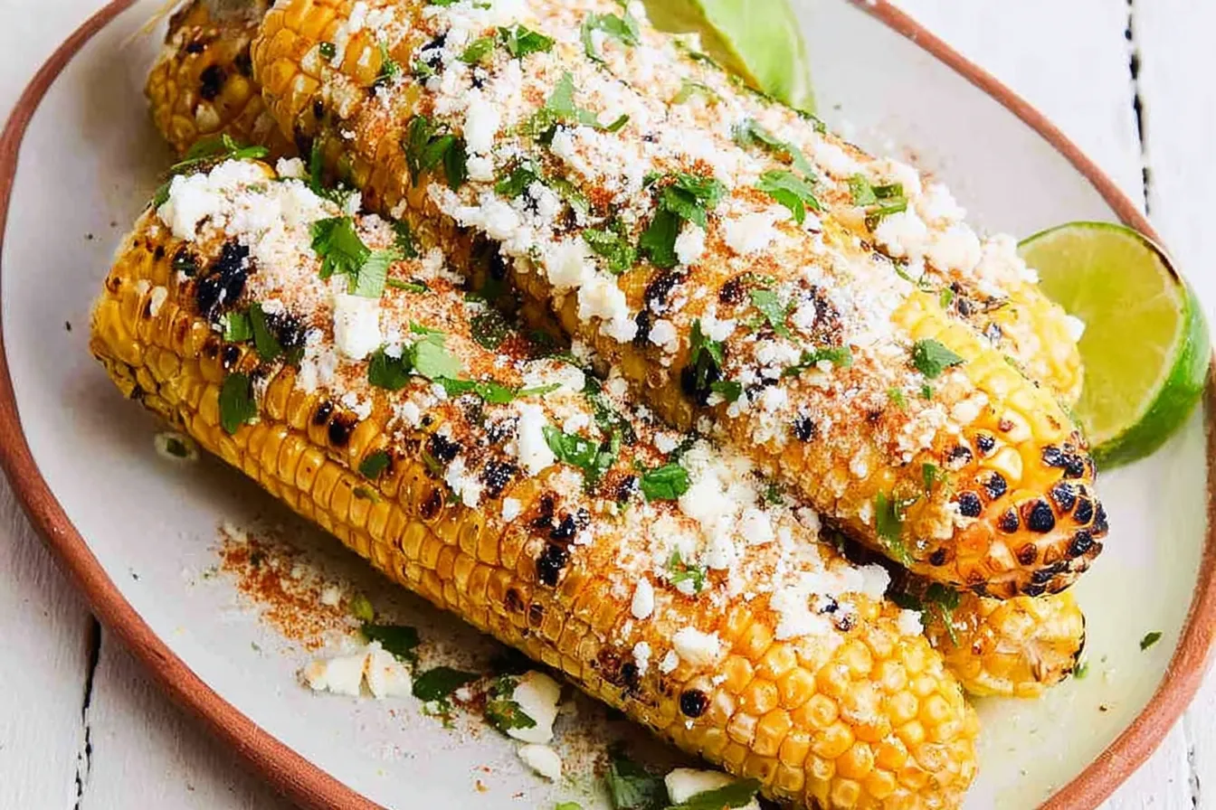 Grilled Corn Elote - Mexican Street Corn Close-Up