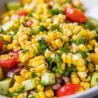 Delicious Grilled Corn Salad with Fresh Vegetables