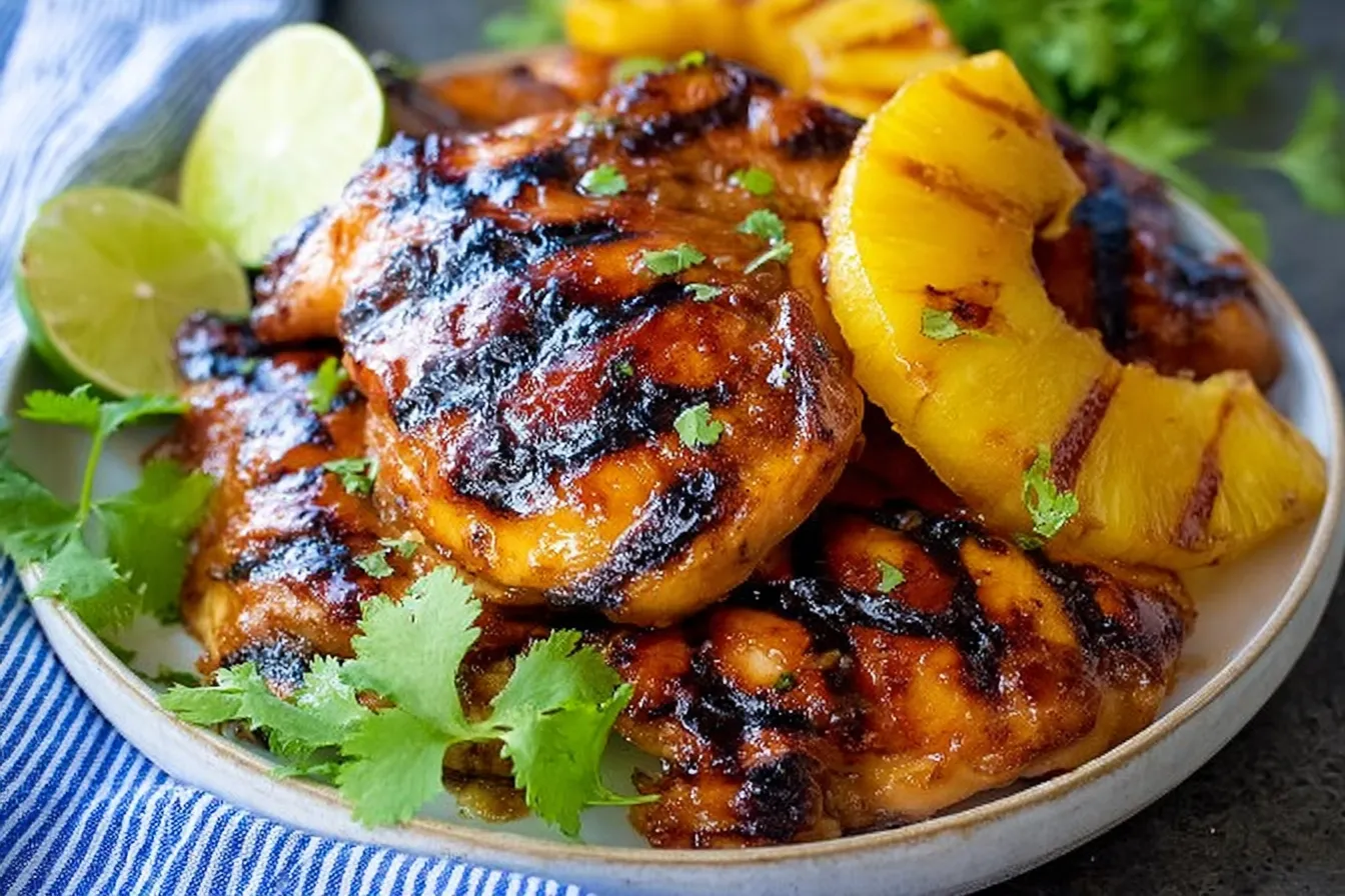Grilled Hawaiian Chicken with Pineapple on the Grill