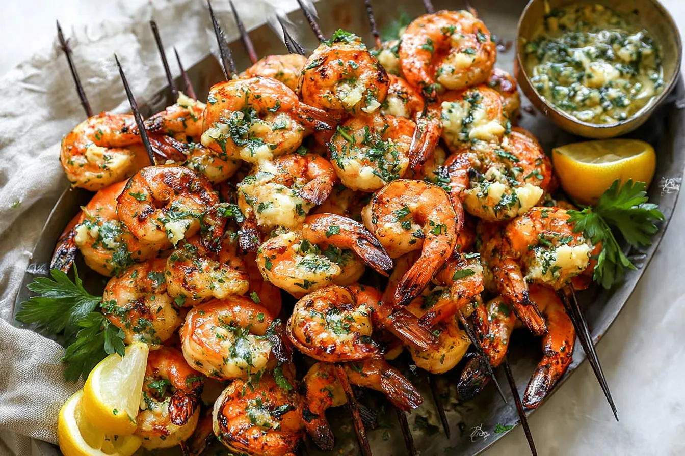Delicious Grilled Shrimp Skewers with Garlic Butter