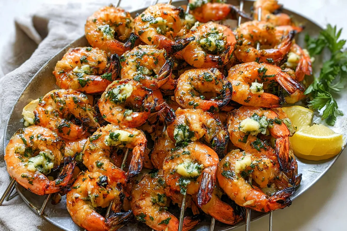 Grilled Shrimp Skewers with Garlic Butter