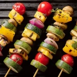 Grilled Veggie Skewers on a Platter