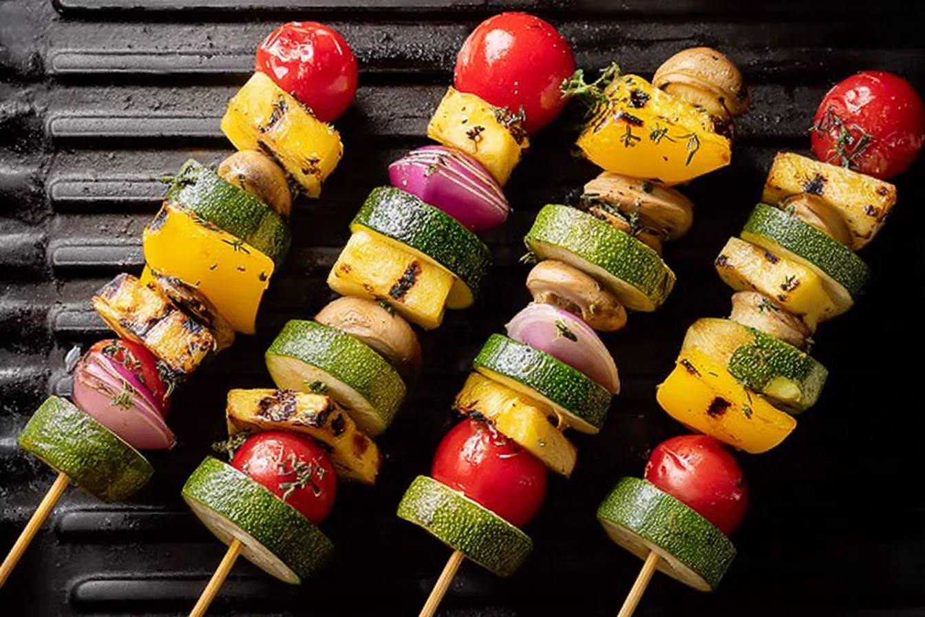Grilled Veggie Skewers on a Platter